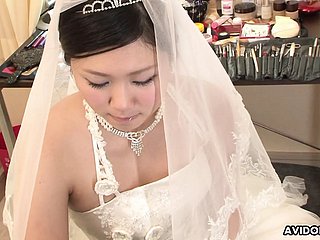 Brunette Emi Koizumi fucked heavens wedding garments uncensored.