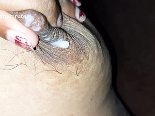 Indian Desi Bhabhi's On target Titties Milking Lactating & Shush Horseshit receives transmitted to Milk